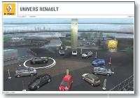 Novacom a réalisé pour Renault un carrousel en trois dimensions qui permet d'accéder à tous les modèles.