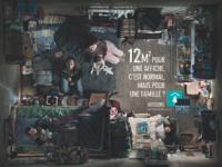 Débutée en novembre 2008 et réalisée par BDDP Unlimited, la campagne de la Fondation Abbé Pierre dénonce la précarité de 2,4 millions de ménages en France.