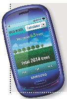 Le Samsung Blue Earth est équipé d'un podomètre qui calcule le nombre d'arbres sauvés en cas de déplacements à pied plutôt qu'en transports.