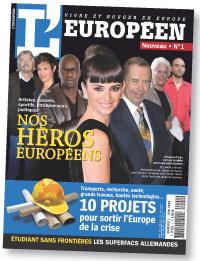La couverture du premier numéro du mensuel fait la part belle à des Européens de tous horizons.