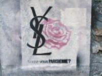 Pour lancer son parfum La Parisienne, Yves Saint Laurent a disséminé dans Paris des tags éphémères, siglés Cassandre. La phase de révélation de la campagne reposait sur la distribution d'une revue baptisée Journal parisienne.