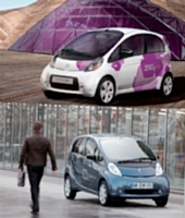 La Citroën C-zero et la Peugeot iOn. Les deux citadines électriques de PSa arriveront sur le marché en décembre prochain.