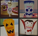 Exemples de créations proposées pour le concours Halloween de Dunkin' Donuts