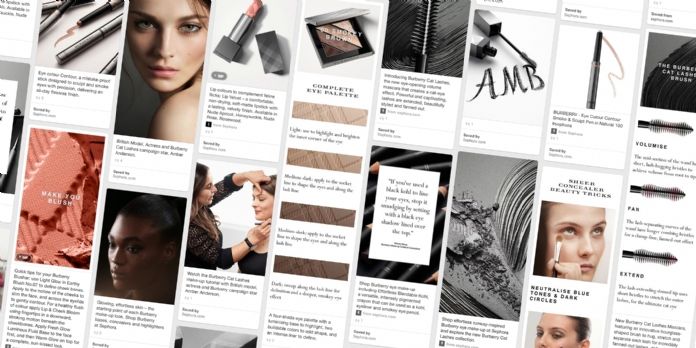 Burberry crée des tableaux de maquillage personnalisés sur Pinterest