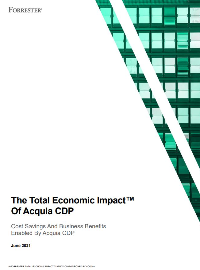 Couverture L'impact économique total d'Acquia CDP: des économies de coûts et des avantages commerciaux grâce à Acquia CDP